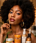 Afro Kosmetik – illustratives Sortimentsmotiv